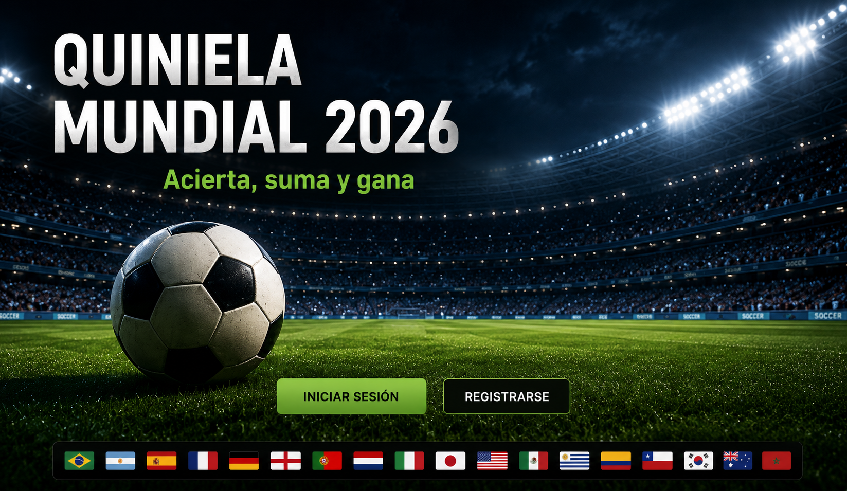 Quiniela Mundial 2026 - Acierta, suma y gana